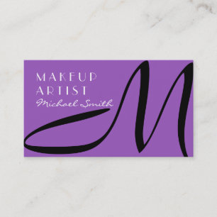Carte De Visite Artiste de maquillage Monogramme moderne Lilac