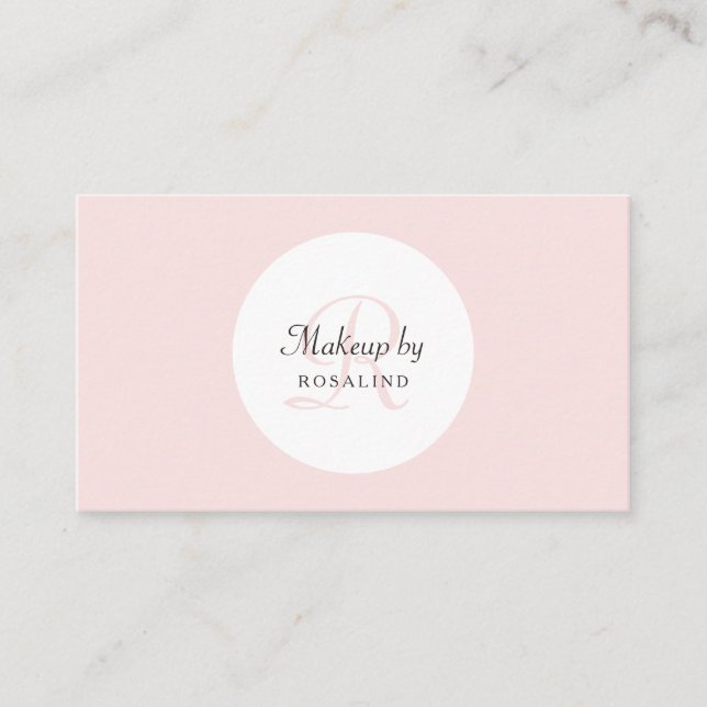 Carte De Visite Artiste de maquillage monographique rose clair sim (Devant)