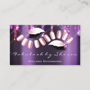 Carte De Visite Artiste De Maquillage Nail Artiste De Violet Rose