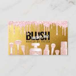 Carte De Visite Artiste de maquillage Parties scintillant rose et 
