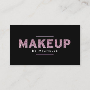 Carte De Visite Artiste de maquillage Parties scintillant rose mod
