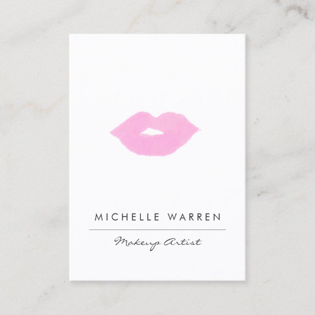 Carte De Visite Artiste de maquillage Pastel Rose Lips (Devant)