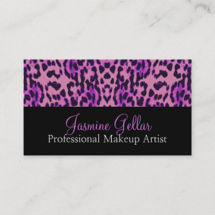 Carte De Visite Artiste de Maquillage Professionnel à Motif Léopar