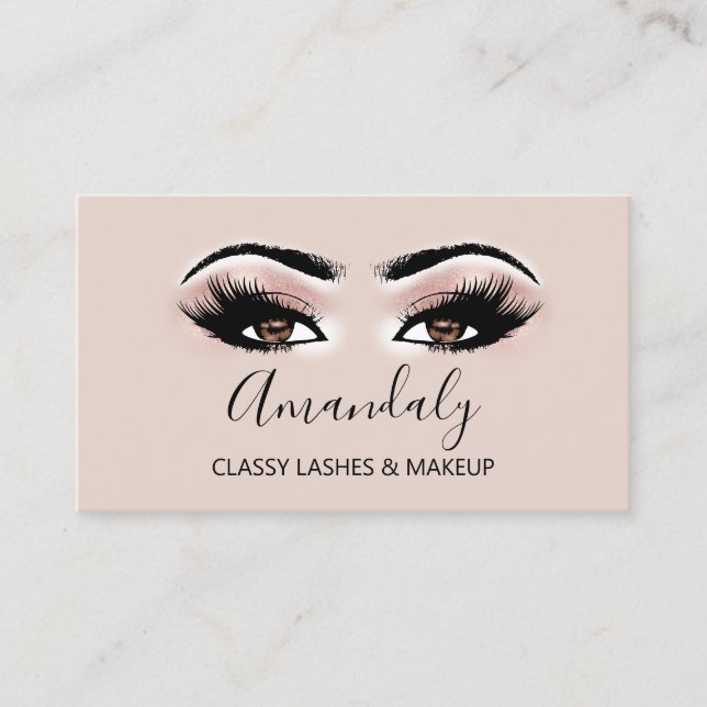 Carte De Visite Artiste de maquillage professionnel Brown Eyelash  (Devant)