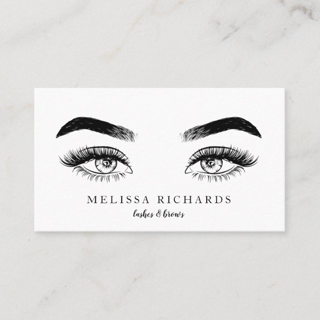 Carte De Visite Artiste de maquillage professionnel des cils Noir (Devant)