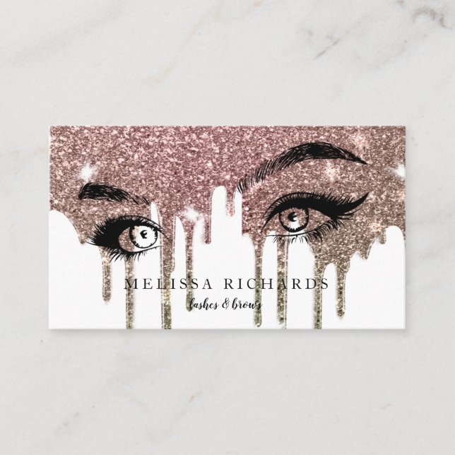 Carte De Visite Artiste de maquillage professionnel des cils Noir (Devant)