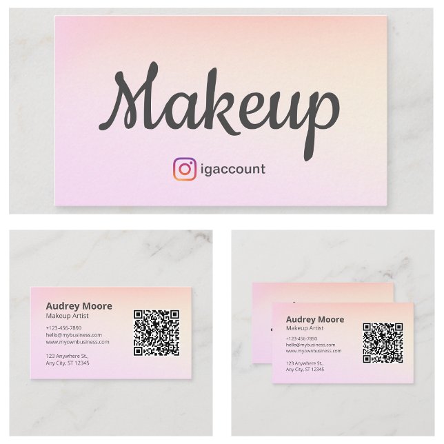 Carte De Visite Artiste de maquillage professionnel et branché (Trendy Professional Freelance Makeup Artist Business Card
)