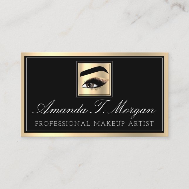 Carte De Visite Artiste de maquillage professionnel Eyelash Gold B (Devant)