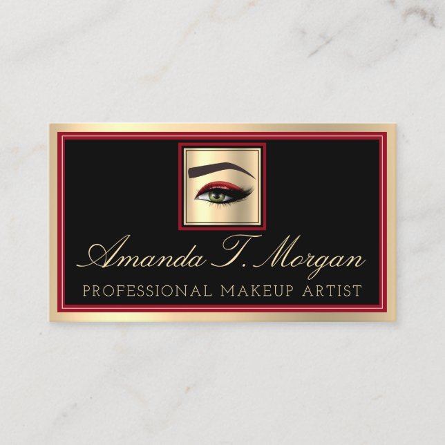 Carte De Visite Artiste de maquillage professionnel Eyelash Gold R (Devant)