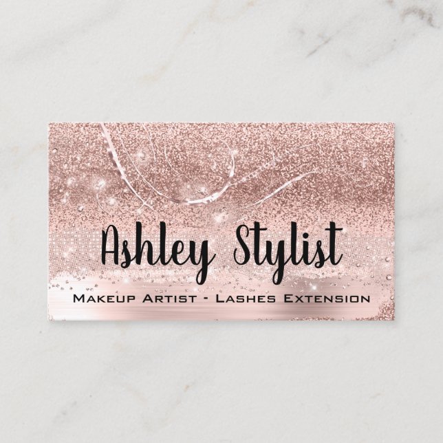 Carte De Visite Artiste de maquillage professionnel Eyelash Rose C (Devant)