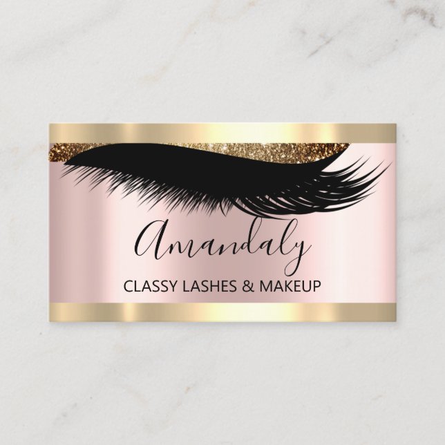 Carte De Visite Artiste de maquillage professionnel Eyelash Rose m (Devant)