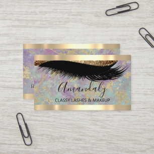 Carte De Visite Artiste de maquillage professionnel Eyelashes Gold