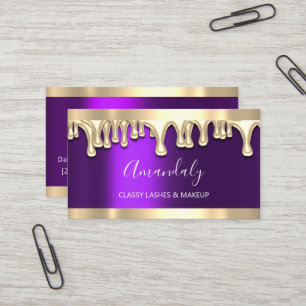 Carte De Visite Artiste de maquillage professionnel Gold Viole Nai