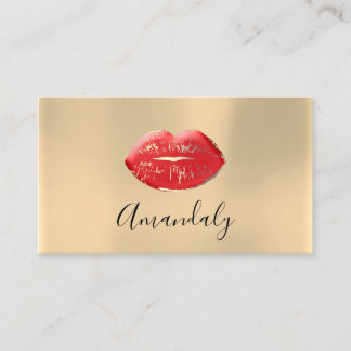 Carte De Visite Artiste de maquillage professionnel Kiss Lips Red 