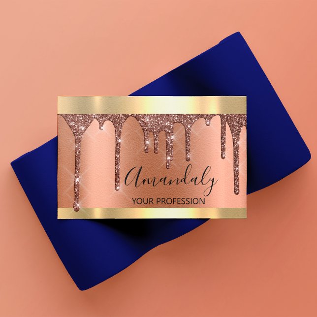 Carte De Visite Artiste de maquillage professionnel Lashes Rose Go (Professional Makeup Artist Lashes Rose Gold Copper Business Card)