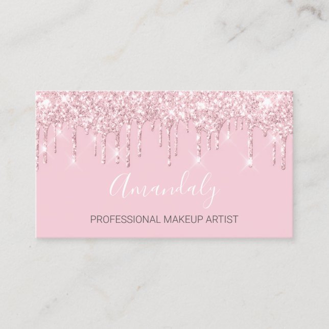 Carte De Visite Artiste de maquillage professionnel Lecteurs rose  (Devant)