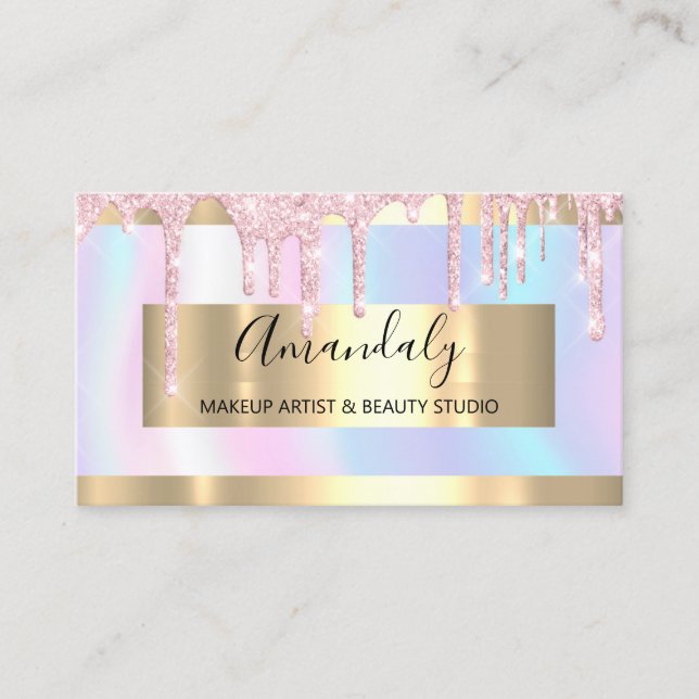 Carte De Visite Artiste de maquillage professionnel Luminous Pink  (Devant)