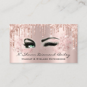 Carte De Visite Artiste de maquillage professionnel Vert Yeux Rose