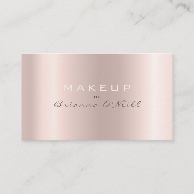 Carte De Visite Artiste de maquillage Rose de luxe Gold Ombre (Devant)