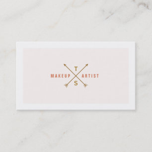 Carte De Visite Artiste de maquillage simple et élégant Peach et r
