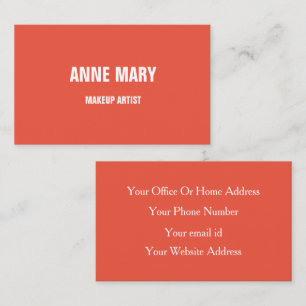 Carte De Visite Artiste de maquillage sur mesure Orange Beauté Sal