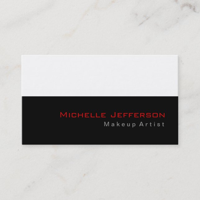 Carte De Visite Artiste de maquillage tendance Noir Blanc Rouge Ca (Devant)