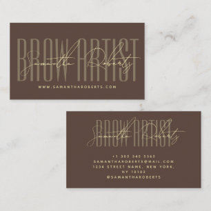 Carte De Visite Artiste de sourcil typographie moderne script marr