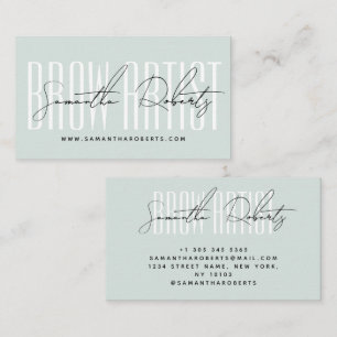 Carte De Visite Artiste de sourcils typographie moderne script ble