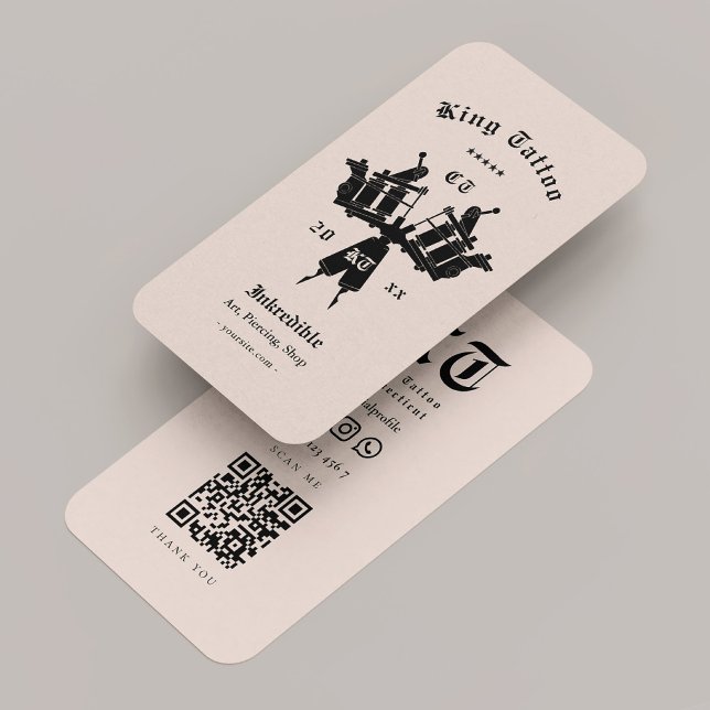 Carte De Visite Artiste de tatouage moderne Monogramme de sable (Modern Tattoo Artist Black Pink Pastel Monogram Business Card
)