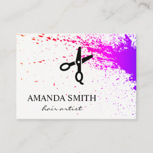 Carte De Visite Artiste des cheveux Expressive Spatter Salon cisea
