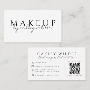 Carte De Visite Artiste en Maquillage Code QR Moderne