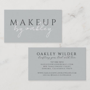 Carte De Visite Artiste en Maquillage Minimaliste Gris