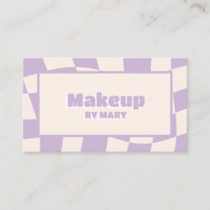 Carte De Visite Artiste en Maquillage Rétro Vague Pastel Lavande à