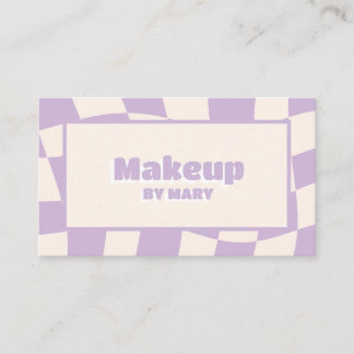 Carte De Visite Artiste en Maquillage Rétro Vague Pastel Lavande à