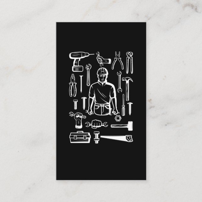 Carte De Visite Artiste Fête des pères Carpenter Outils Hobbyist (Devant)