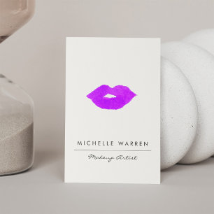 Carte De Visite Artiste maquillage Aquarelle Gras Lèvres Violettes