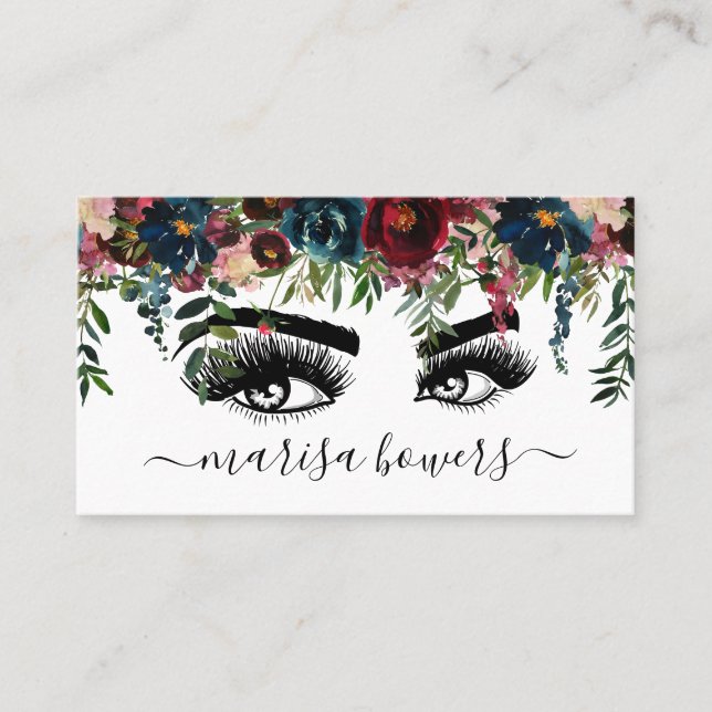 Carte De Visite Artiste maquillage Beauté des yeux Bourgogne Flora (Devant)