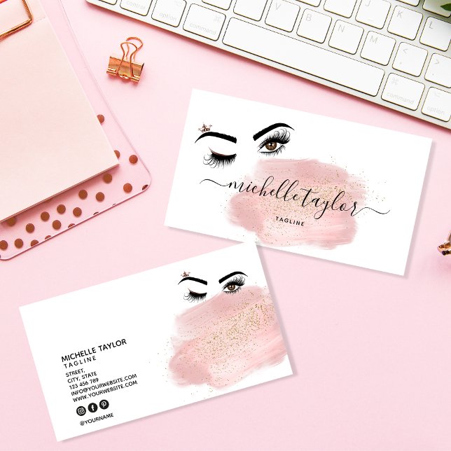 Carte De Visite Artiste maquillage Beauté Salon Lash Extension oei (Créateur téléchargé)