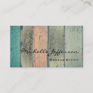Carte De Visite Artiste maquillage Bois Abstrait Professionnel ten