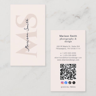 Carte De Visite Artiste Maquillage Cils Modernes Monogramme Rose P