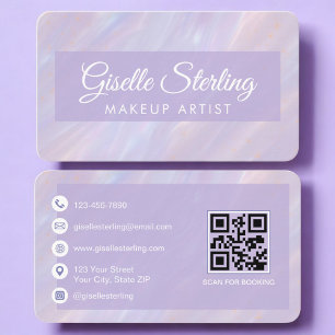 Carte De Visite Artiste Maquillage Code QR Iridescent Professionne