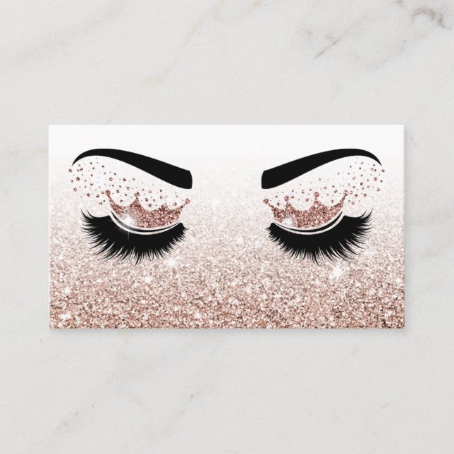 Carte De Visite Artiste maquillage Crown Lashes Beauté Salon Exten (Devant)