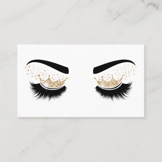 Carte De Visite Artiste maquillage Crown Lashes Beauté Salon Exten (Devant)