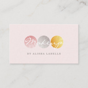 Carte De Visite Artiste maquillage de beauté Palette rose / Argent