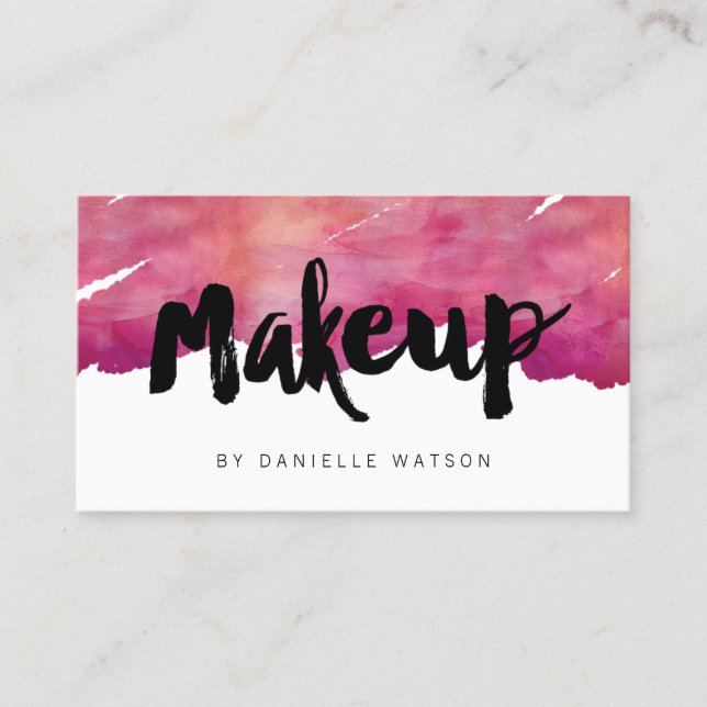 Carte De Visite Artiste maquillage de calligraphie aquarelle (Devant)