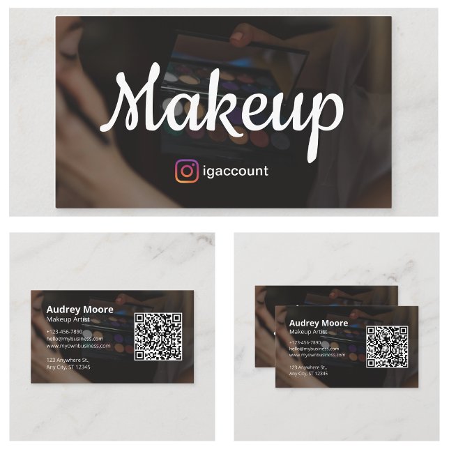 Carte De Visite Artiste maquillage Design élégant et tendance (Makeup Artist Elegant Trendy Design Business Card
)