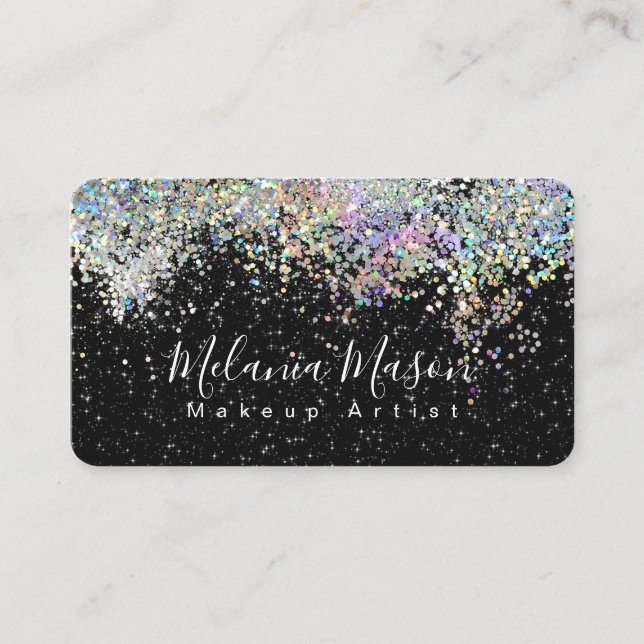 Carte De Visite Artiste maquillage Elégante Parties scintillant ho (Devant)