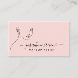 Carte De Visite Artiste maquillage en ligne rose pâle