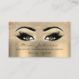Carte De Visite Artiste maquillage Eyebrow Lash Gold Spark Esthéti