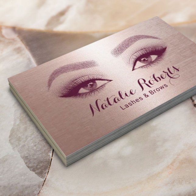 Carte De Visite Artiste maquillage Eyelash Blush Rose Gold Beauty  (Créateur téléchargé)